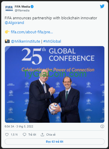 FIFA thông báo hợp tác với Algorand